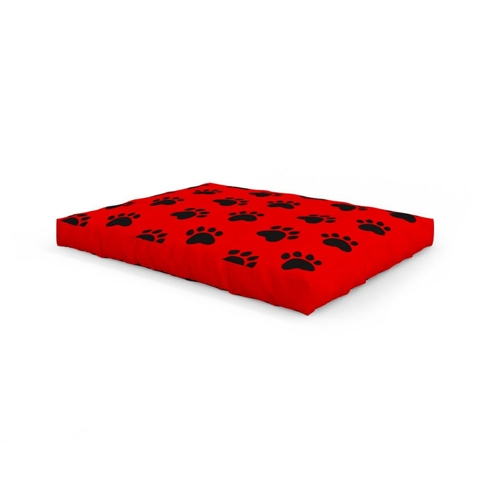 Pet Bed - Paws Red - Print On It