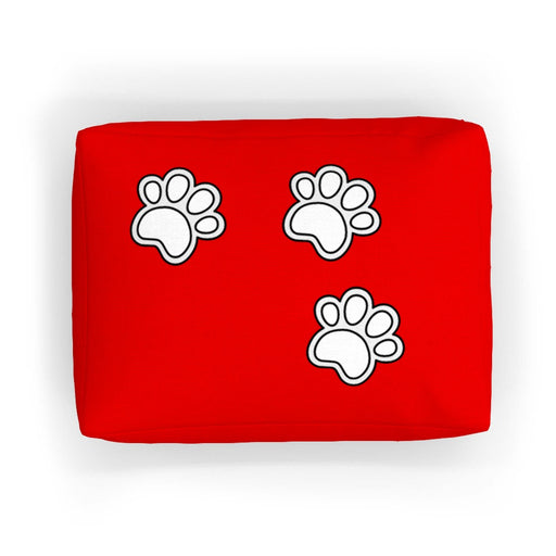 Pet Bed - Paws on Red - Print On It