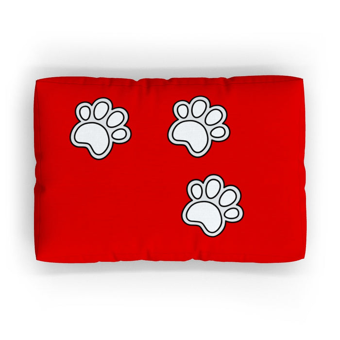 Pet Bed - Paws on Red - Print On It