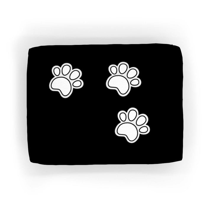 Pet Bed - Paws on Black - Print On It