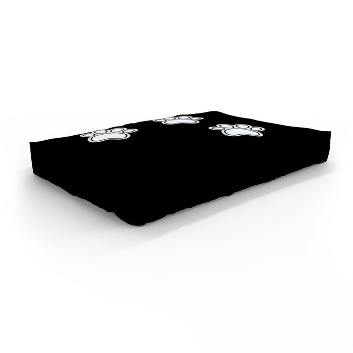 Pet Bed - Paws on Black - Print On It