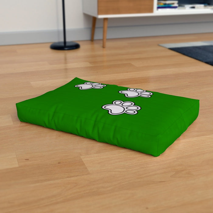 Pet Bed - Paws on Green - Print On It