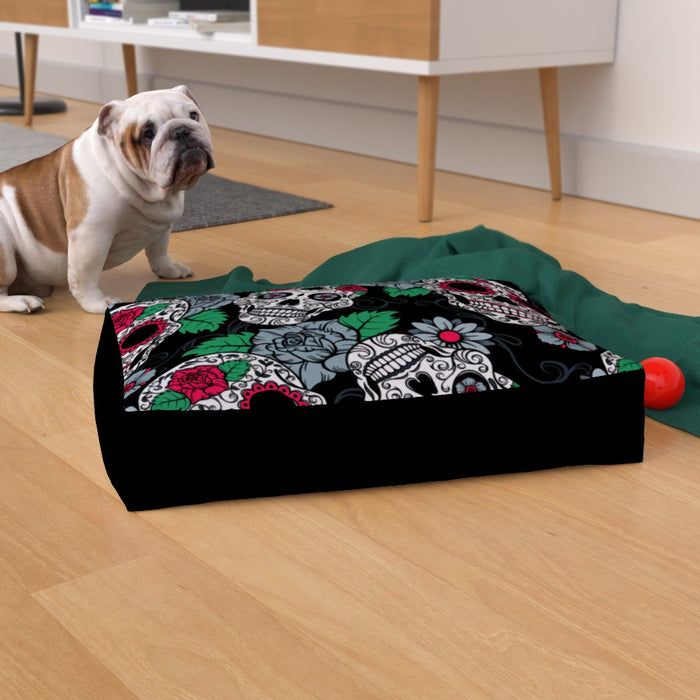 Pet Bed - Skulls and Roses - Print On It