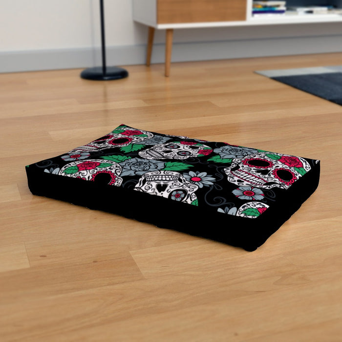 Pet Bed - Skulls and Roses - Print On It