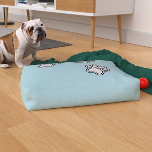 Pet Bed - Paws on Light Blue - Print On It