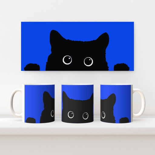 11oz Mug - Kitty Bright Blue - Print On It