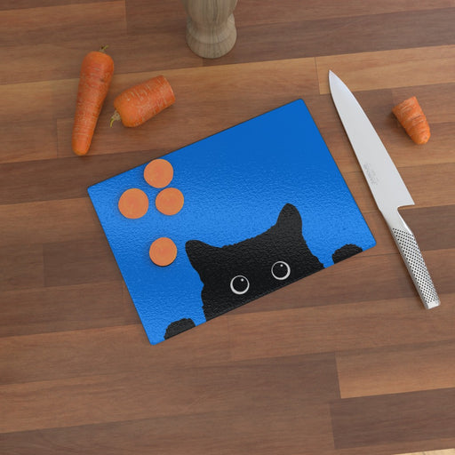 Glass Chopping Boards - Kitty Blue - Print On It