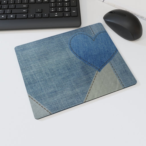 Mouse Mat - Denim Heart - Print On It