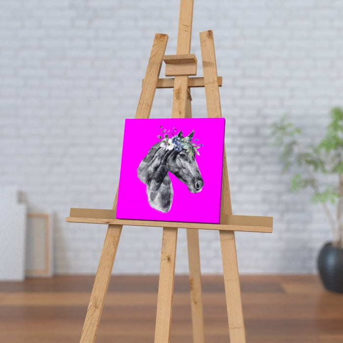 Wall Canvas - Floral Horse - Print On It