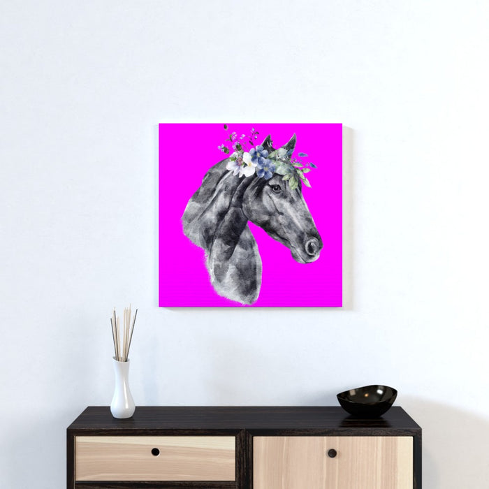 Wall Canvas - Floral Horse - Print On It