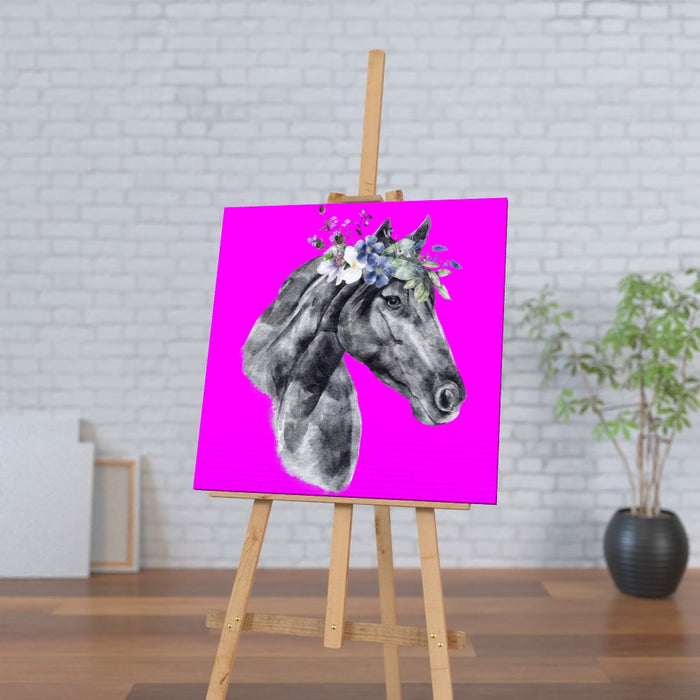 Wall Canvas - Floral Horse - Print On It