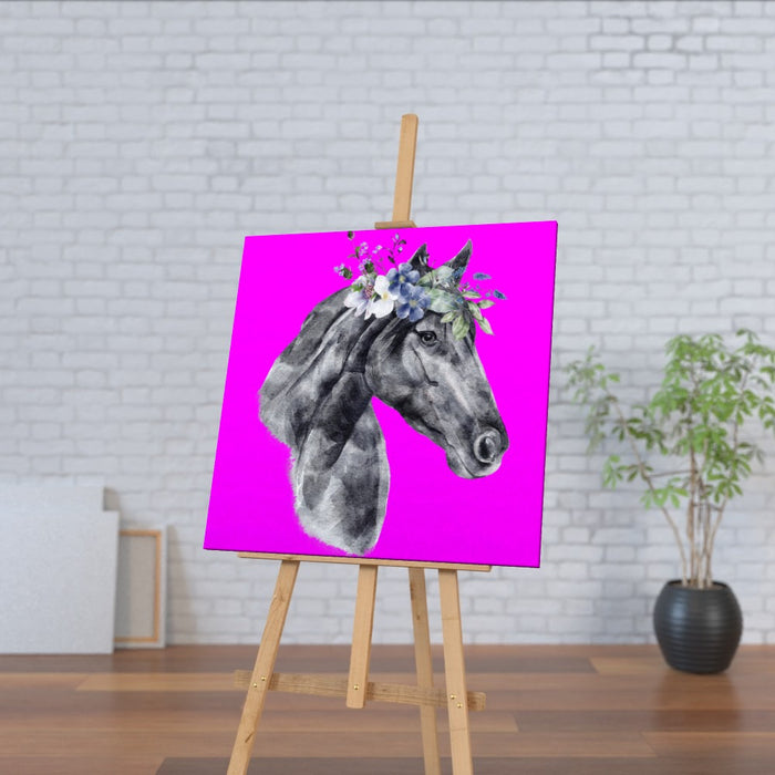 Wall Canvas - Floral Horse - Print On It