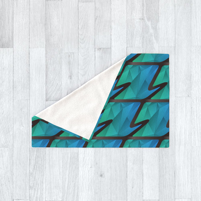 Blanket - Abstract Waves Blue/Green - printonitshop