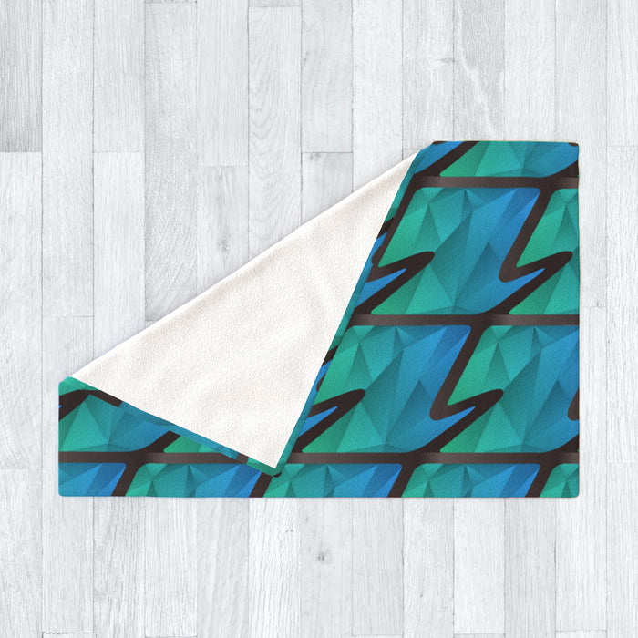 Blanket - Abstract Waves Blue/Green - printonitshop