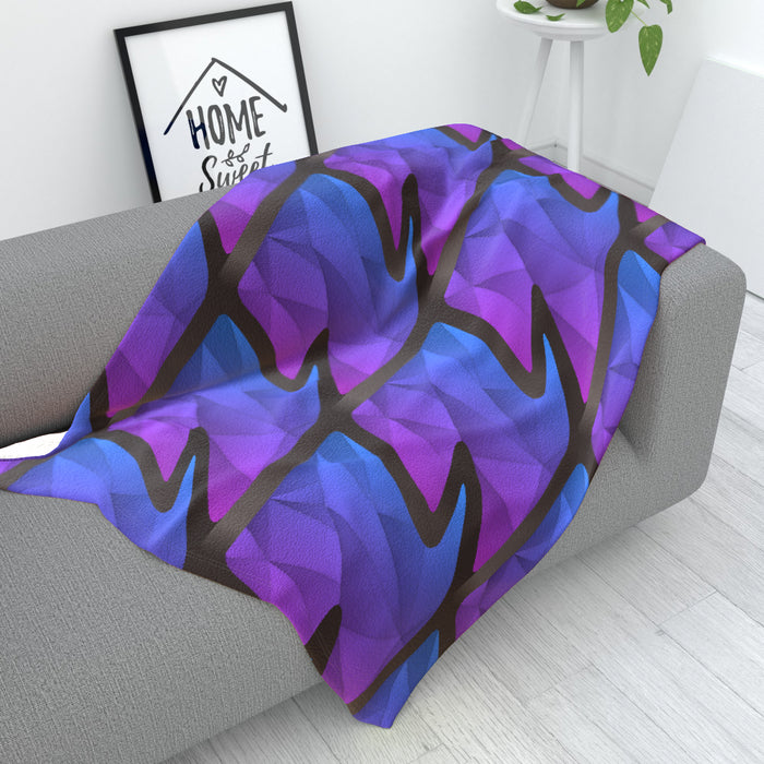 Blanket - Abstract Waves Blue/Purple - printonitshop