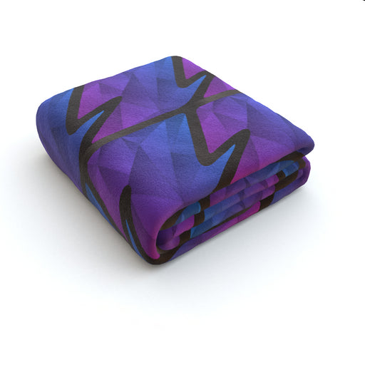 Blanket - Abstract Waves Blue/Purple - printonitshop