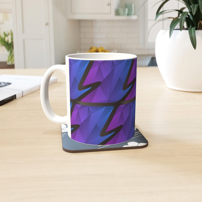 11oz Ceramic Mug - Abstract Waves Blue/Purple - printonitshop