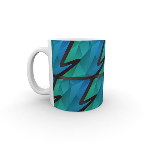 11oz Ceramic Mug - Abstract Waves Blue/Green - printonitshop