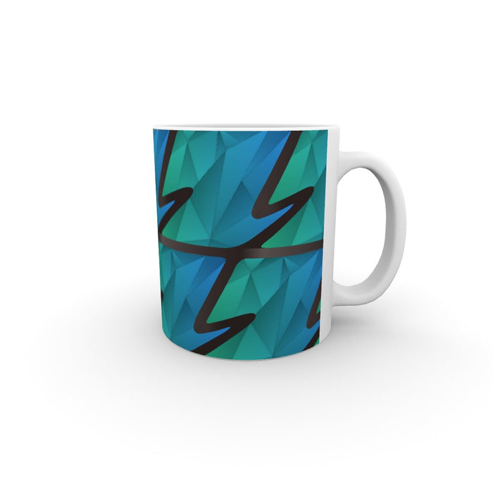 11oz Ceramic Mug - Abstract Waves Blue/Green - printonitshop