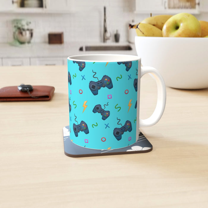 11oz Ceramic Mug - Pale Blue Gaming - printonitshop