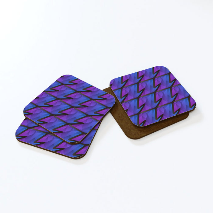 Coasters - Abstract Waves Blue/Purple - printonitshop