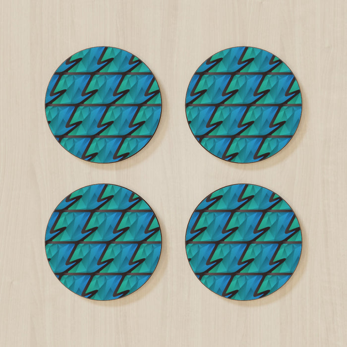 Coasters - Abstract Waves Blue/Green - printonitshop