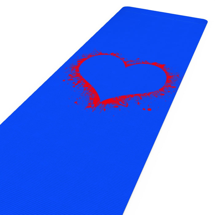 Yoga Mat - Heart Splat - Blue - Print On It