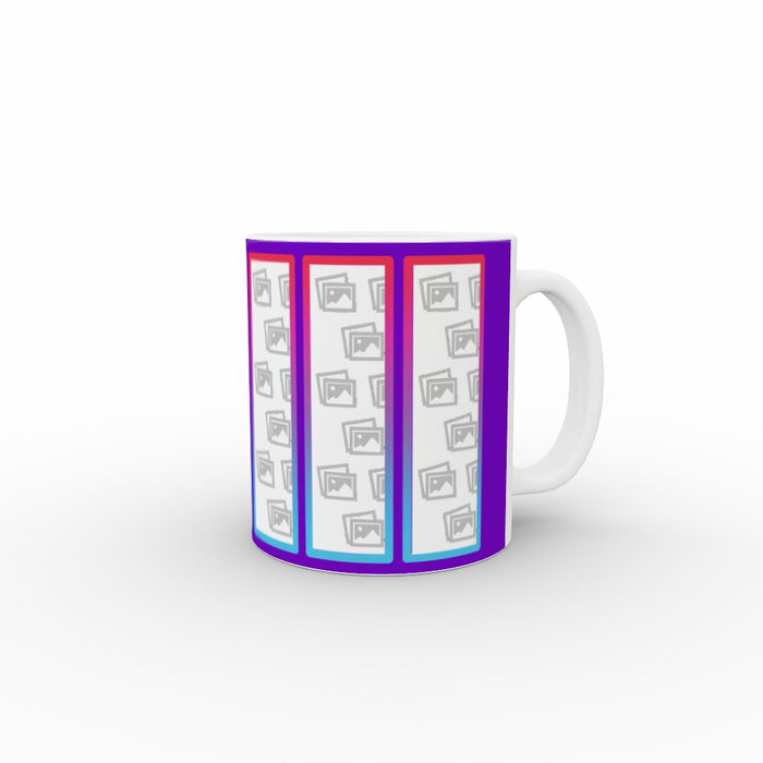 Personalised 11oz Ceramic Mug - Neon Strips - Print On It