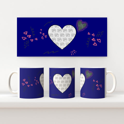 Personalised 11oz Ceramic Mug - Hearts and Stuff - Print On It