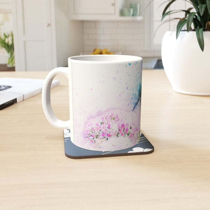 11oz Ceramic Mug - Watercolour Hummingbird - printonitshop