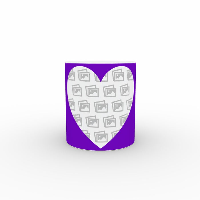 Personalised 11oz Ceramic Mug - Single Heart - Print On It