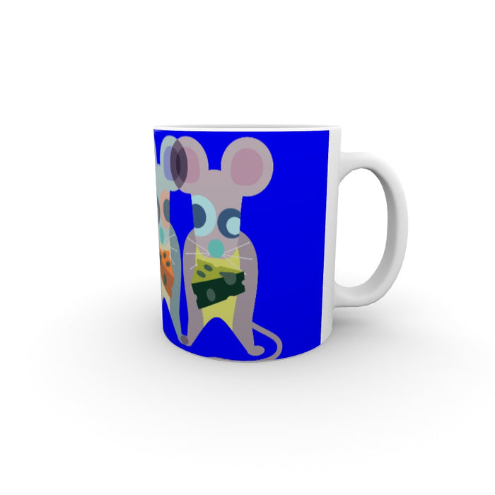 11oz Ceramic Mug - Mice on Blue - printonitshop