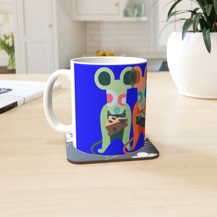 11oz Ceramic Mug - Mice on Blue - printonitshop