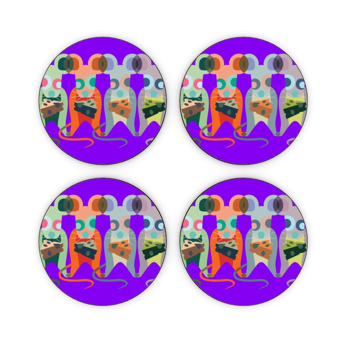 Coasters - Mice on Purple - printonitshop