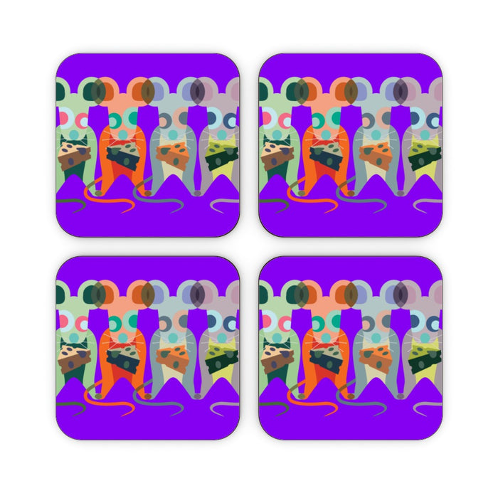 Coasters - Mice on Purple - printonitshop