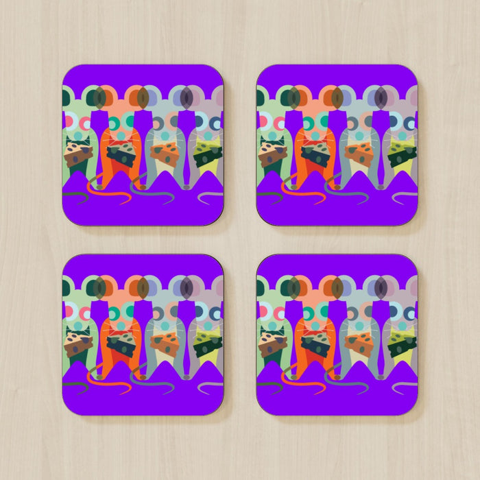 Coasters - Mice on Purple - printonitshop