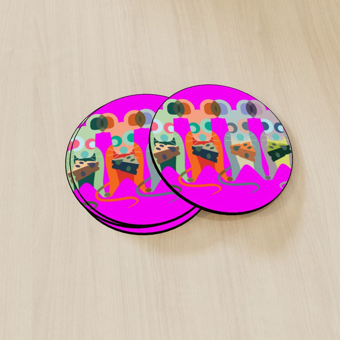 Coasters - Mice on Pink - printonitshop