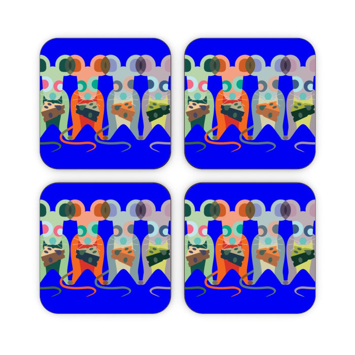 Coasters - Mice on Blue - printonitshop