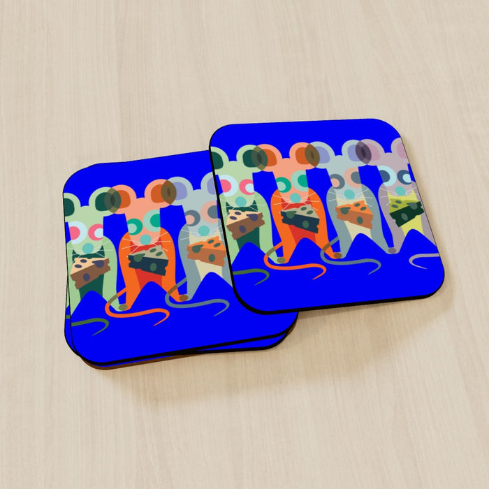 Coasters - Mice on Blue - printonitshop