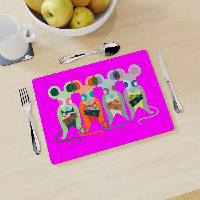 Placemat - Mice on Pink - printonitshop