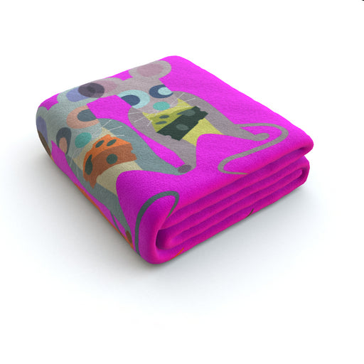 Blanket - Mice on Pink - printonitshop