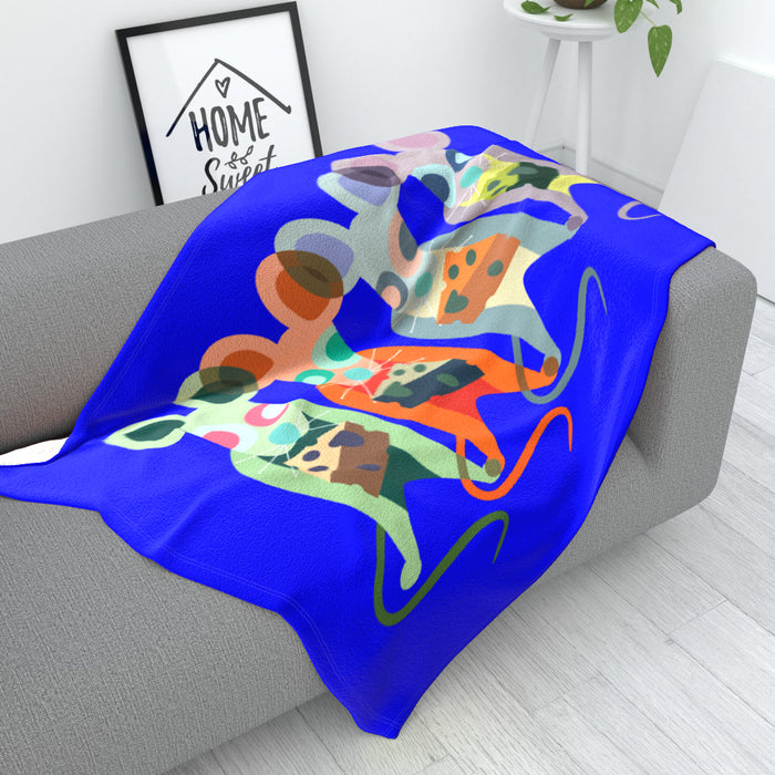 Blanket - Mice on Blue - printonitshop