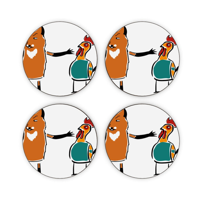 Coasters - Fox and Chicken - printonitshop