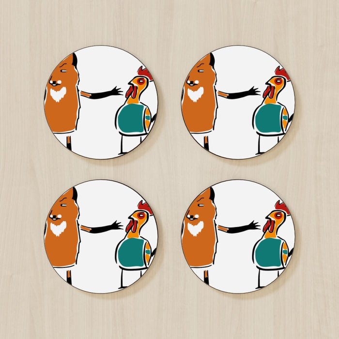 Coasters - Fox and Chicken - printonitshop