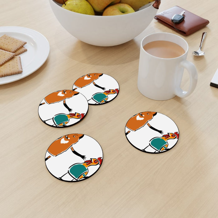 Coasters - Fox and Chicken - printonitshop