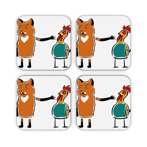 Coasters - Fox and Chicken - printonitshop