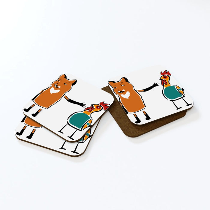 Coasters - Fox and Chicken - printonitshop