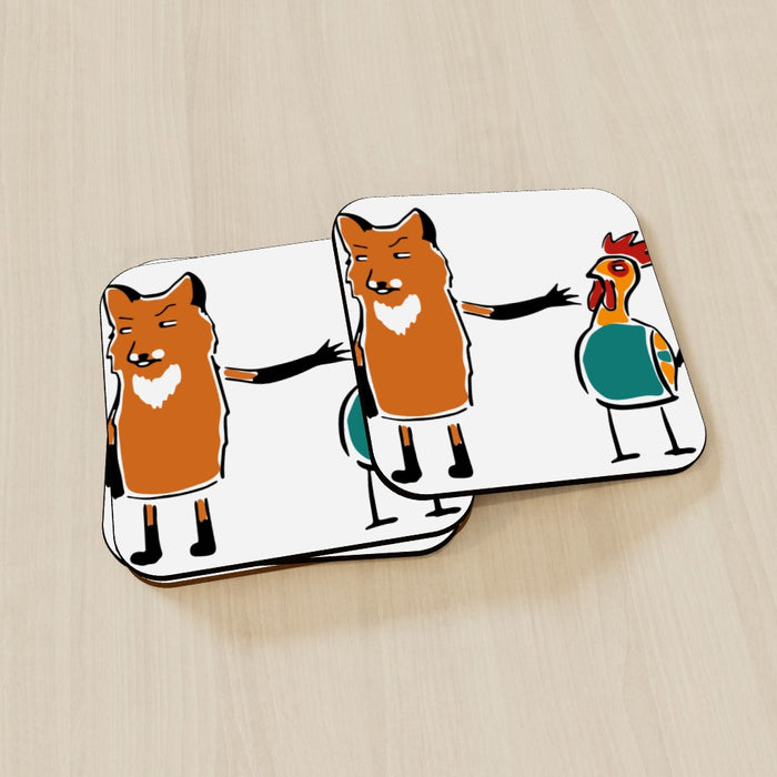 Coasters - Fox and Chicken - printonitshop