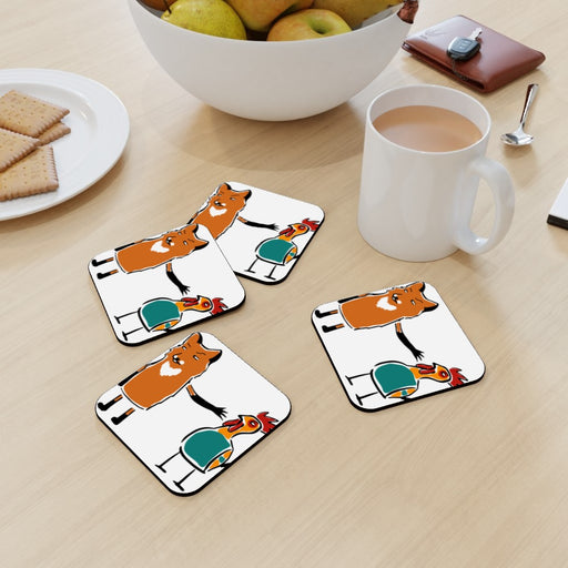 Coasters - Fox and Chicken - printonitshop