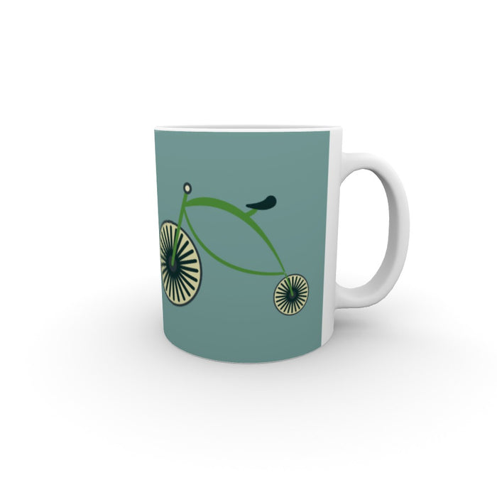 11oz Ceramic Mug - On Ya Bike Teal - printonitshop